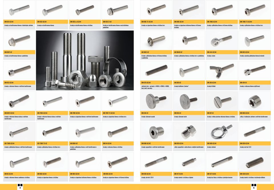 hlavou s křížovou šrouby s půlkulatou hlavou s torx DIN 6921 A2 AN 5952 A2 AN 10649 A2 DIN 444 A2/A4 DIN 603 A2/A4 šrouby se šestihrannou hlavou s podložkou šrouby s půlkulatou hlavou s křížovou s