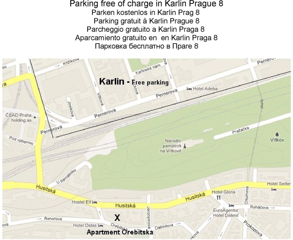Prague 8 Parcheggio gratuito a Karlin Praga 8