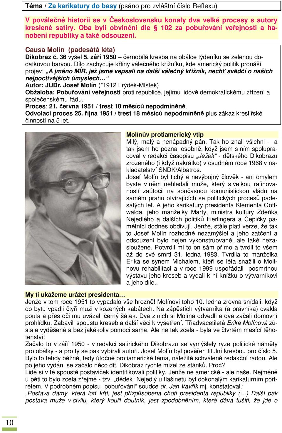 září 1950 černobílá kresba na obálce týdeníku se zelenou dodatkovou barvou.