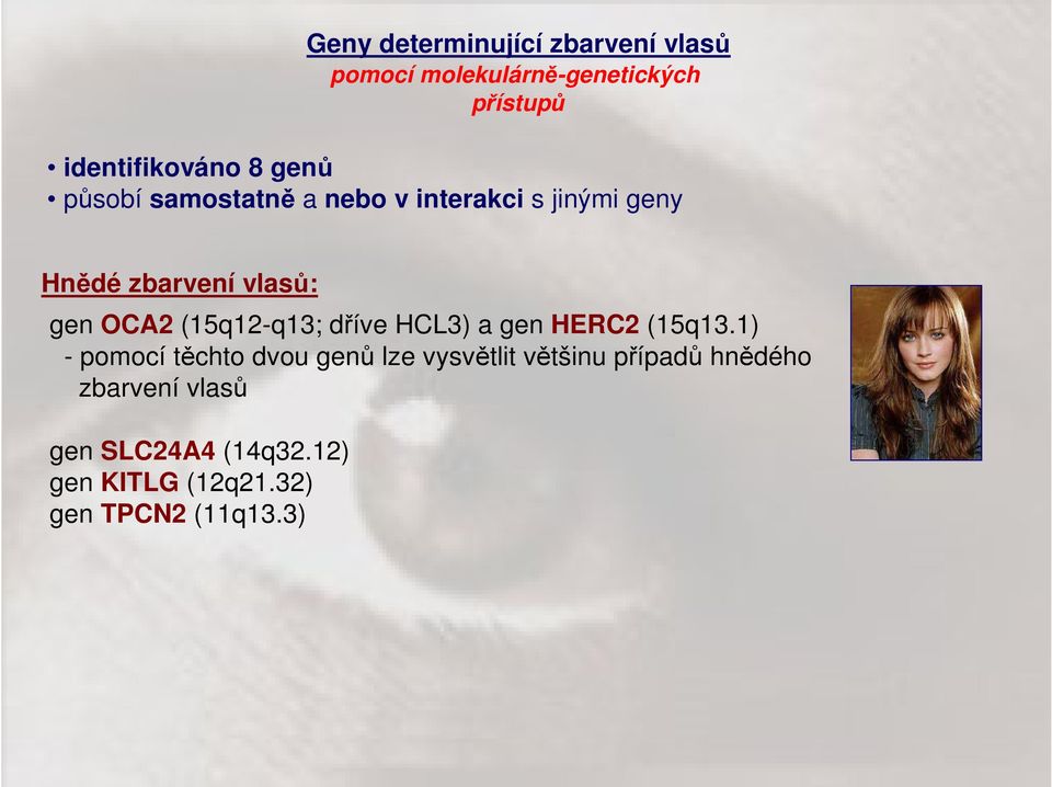 (15q12-q13; dříve HCL3) a gen HERC2 (15q13.