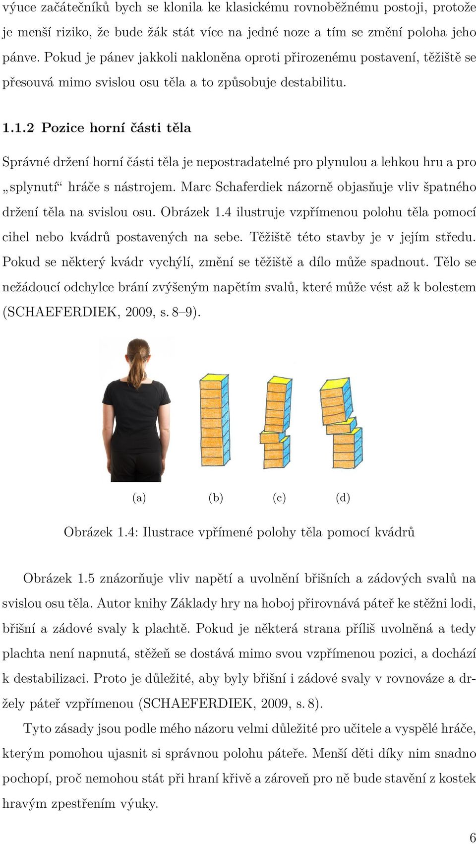 1.2 Pozice horní části těla Správné držení horní části těla je nepostradatelné pro plynulou a lehkou hru a pro splynutí hráče s nástrojem.