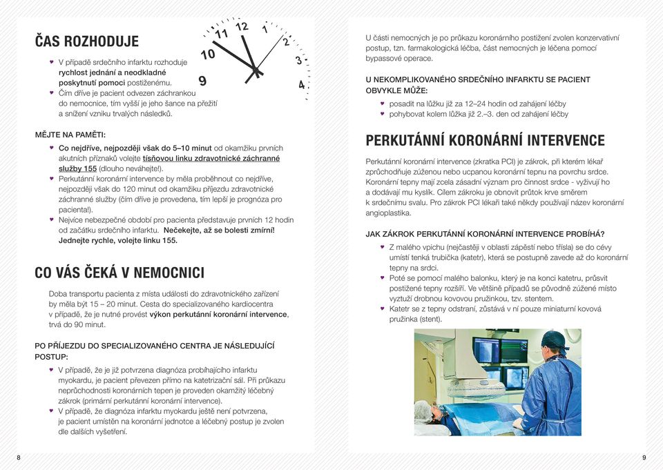 MĚJTE NA PAMĚTI: Co nejdříve, nejpozději však do 5 10 minut od okamžiku prvních akutních příznaků volejte tísňovou linku zdravotnické záchranné služby 155 (dlouho neváhejte!).