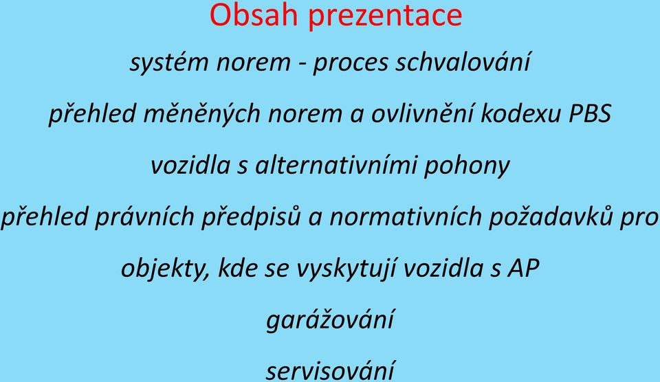 alternativními pohony přehled právních předpisů a