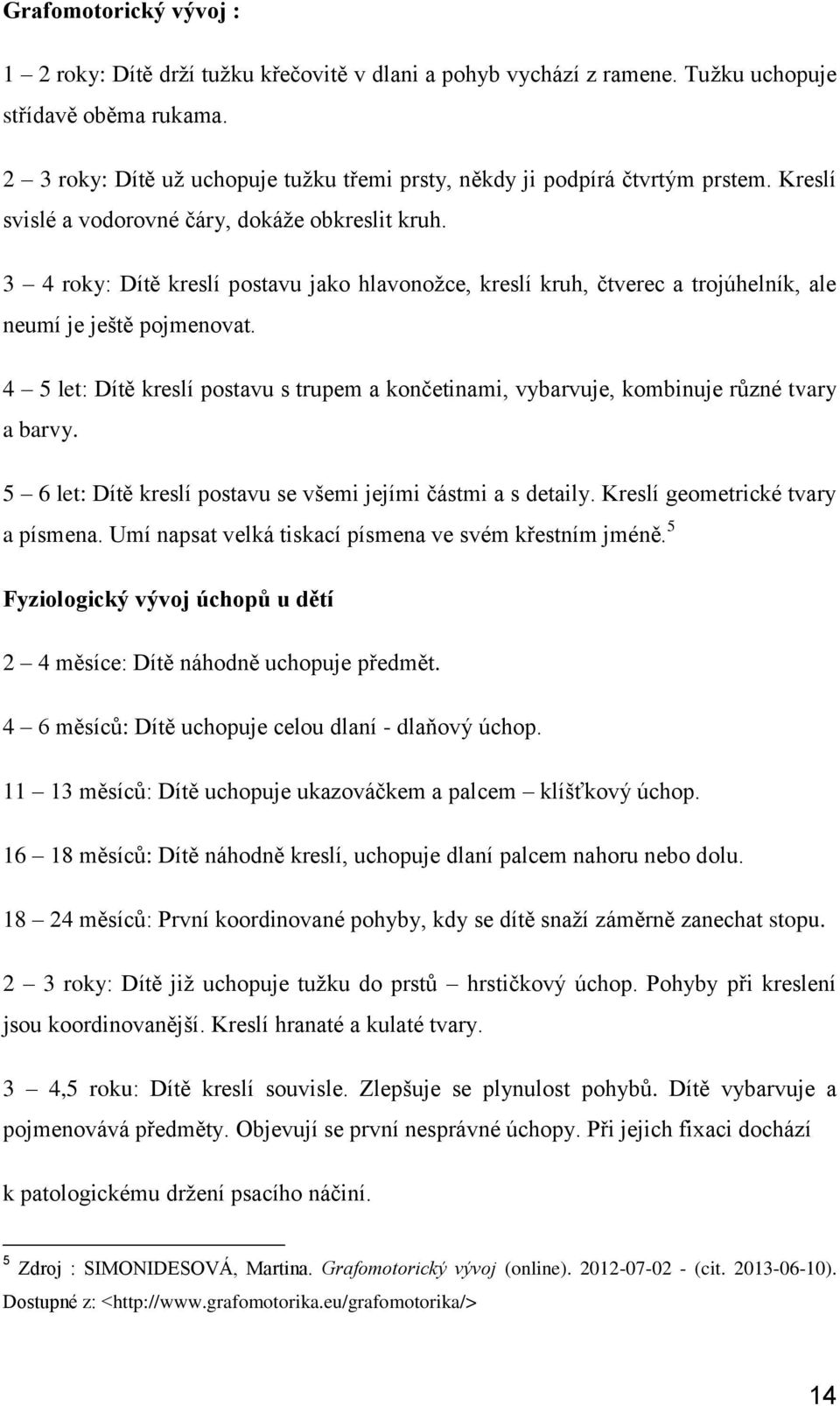 3 4 roky: Dítě kreslí postavu jako hlavonožce, kreslí kruh, čtverec a trojúhelník, ale neumí je ještě pojmenovat.