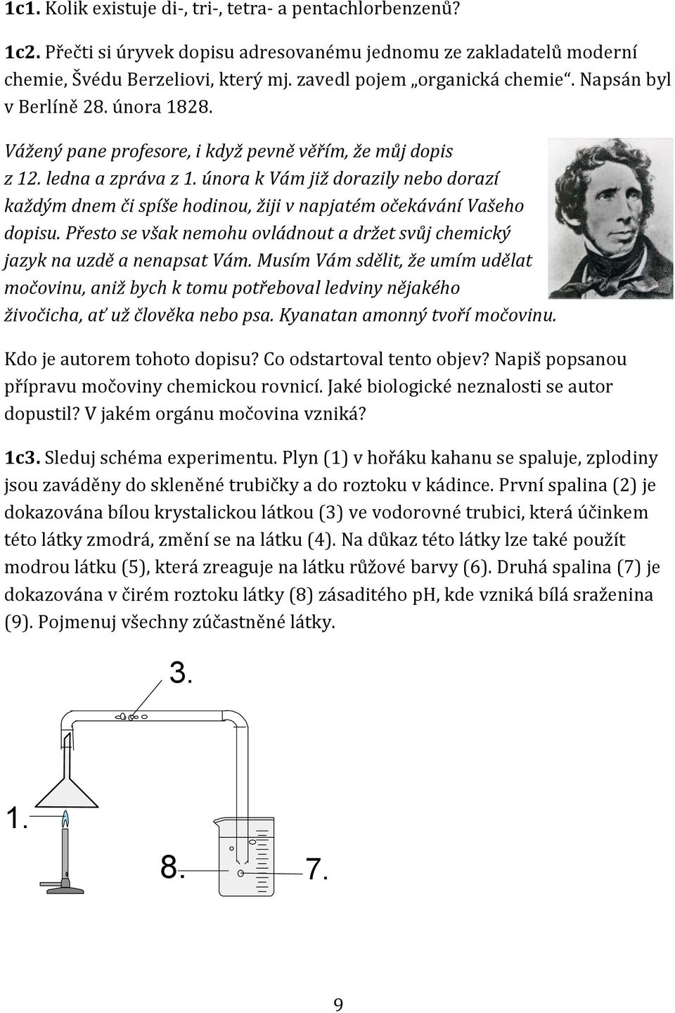 února k Vám již dorazily nebo dorazí každým dnem či spíše hodinou, žiji v napjatém očekávání Vašeho dopisu. Přesto se však nemohu ovládnout a držet svůj chemický jazyk na uzdě a nenapsat Vám.