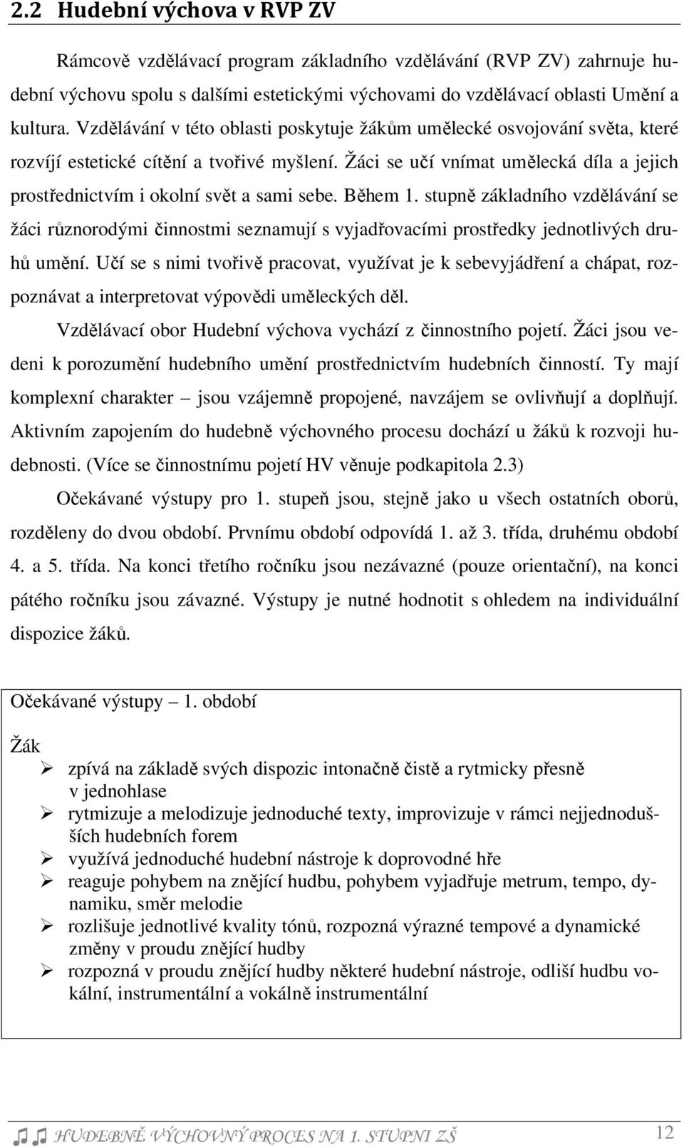 Žáci se učí vnímat umělecká díla a jejich prostřednictvím i okolní svět a sami sebe. Během 1.