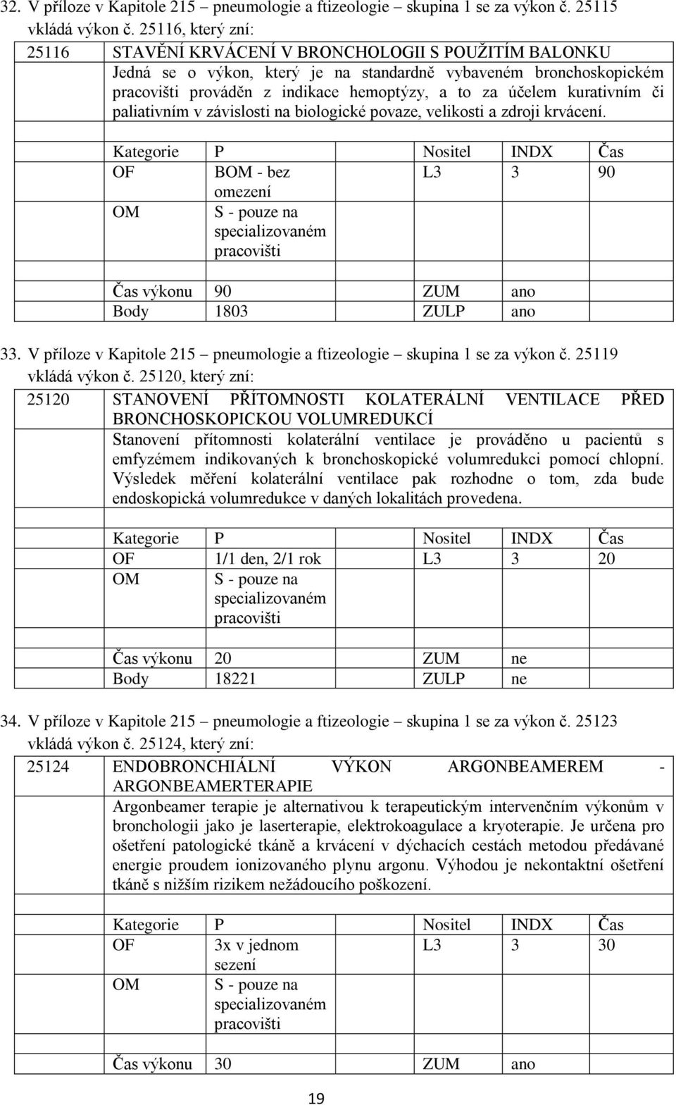 či paliativním v závislosti na biologické povaze, velikosti a zdroji krvácení. OF BOM - bez L3 3 90 omezení Čas výkonu 90 ZUM ano Body 1803 ZULP ano 33.