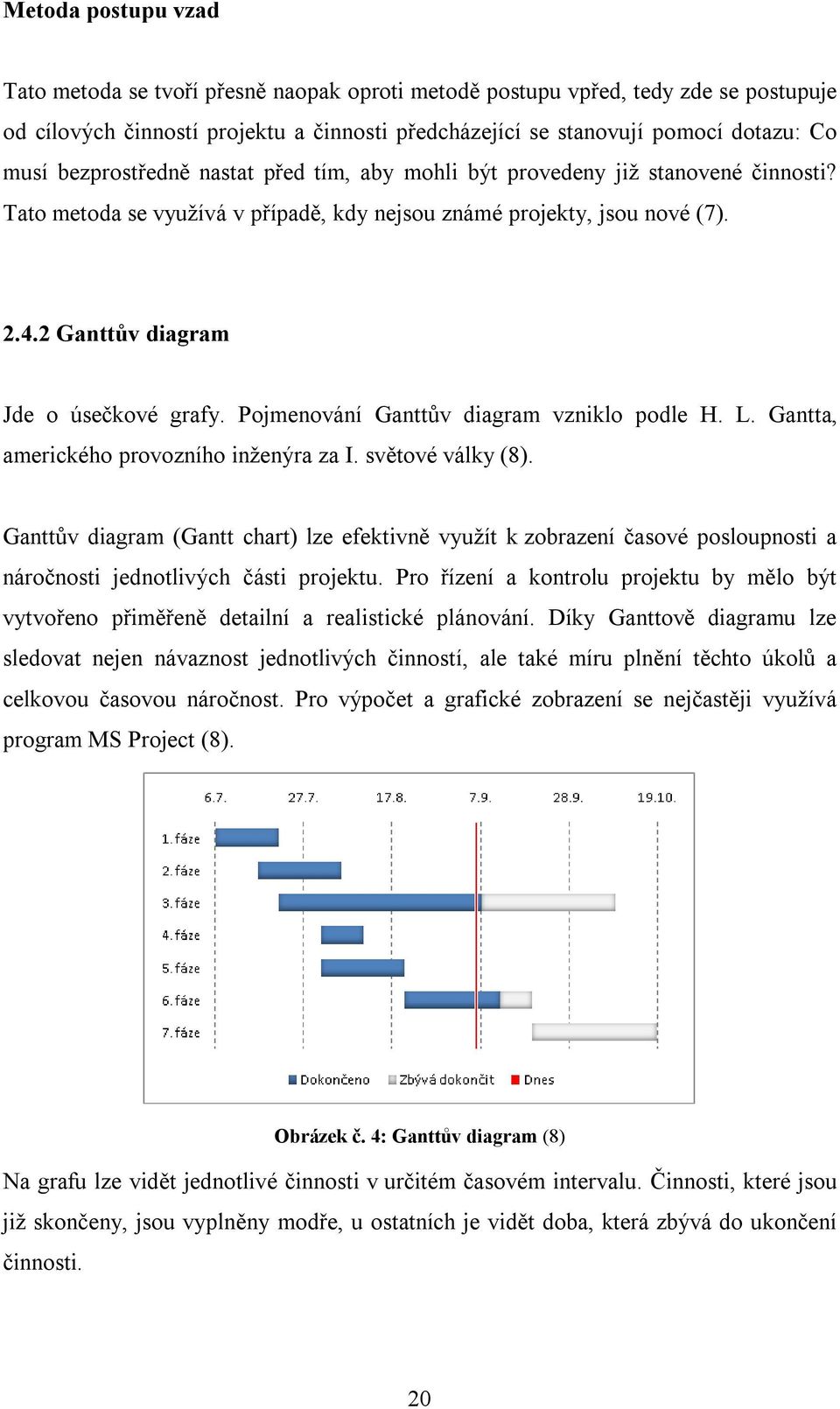 Pojmenování Ganttův diagram vzniklo podle H. L. Gantta, amerického provozního inženýra za I. světové války (8).