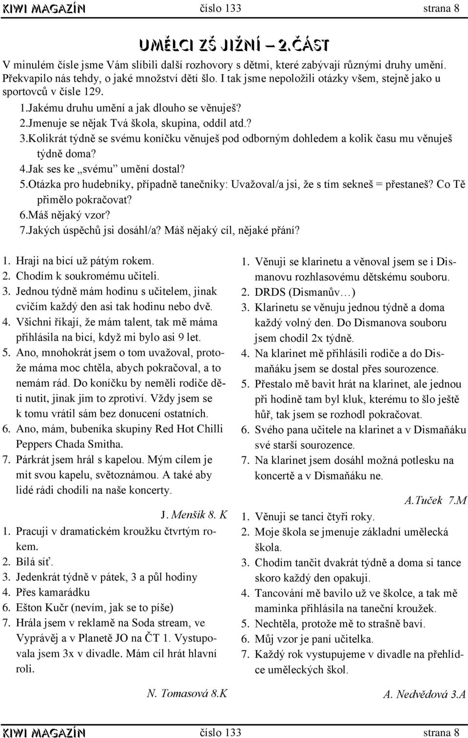 Kolikrát týdně se svému koníčku věnuješ pod odborným dohledem a kolik času mu věnuješ týdně doma? 4.Jak ses ke svému umění dostal? 5.