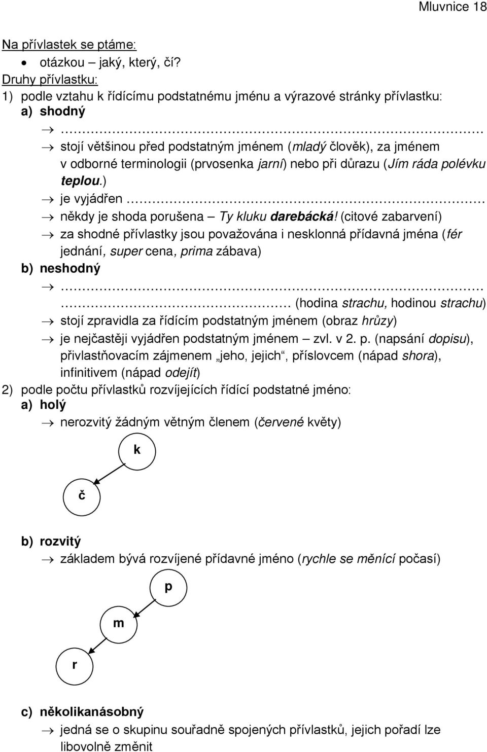 (prvosenka jarní) nebo při důrazu (Jím ráda polévku teplou.) je vyjádřen někdy je shoda porušena Ty kluku darebácká!