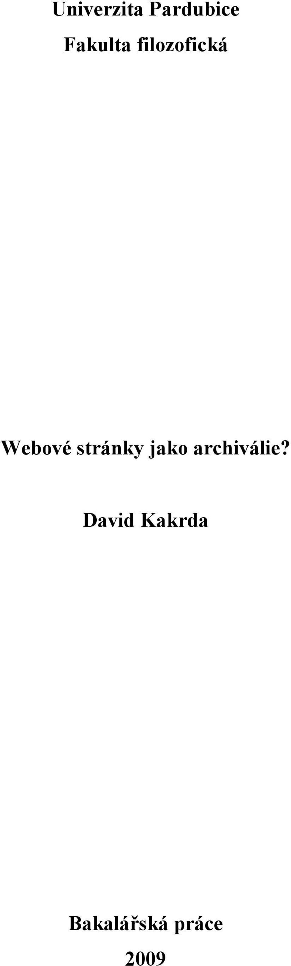 stránky jako archiválie?