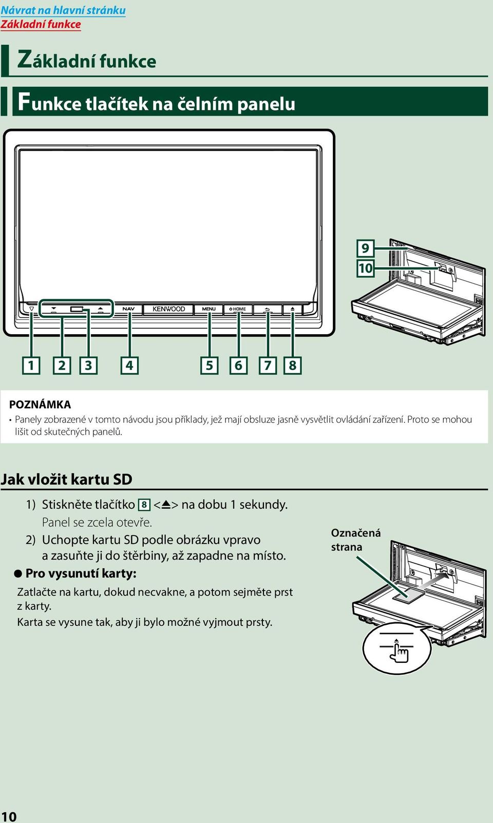 Jak vložit kartu SD 1) Stiskněte tlačítko 8 <G> na dobu 1 sekundy. Panel se zcela otevře.