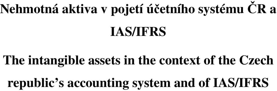 assets in the context of the Czech