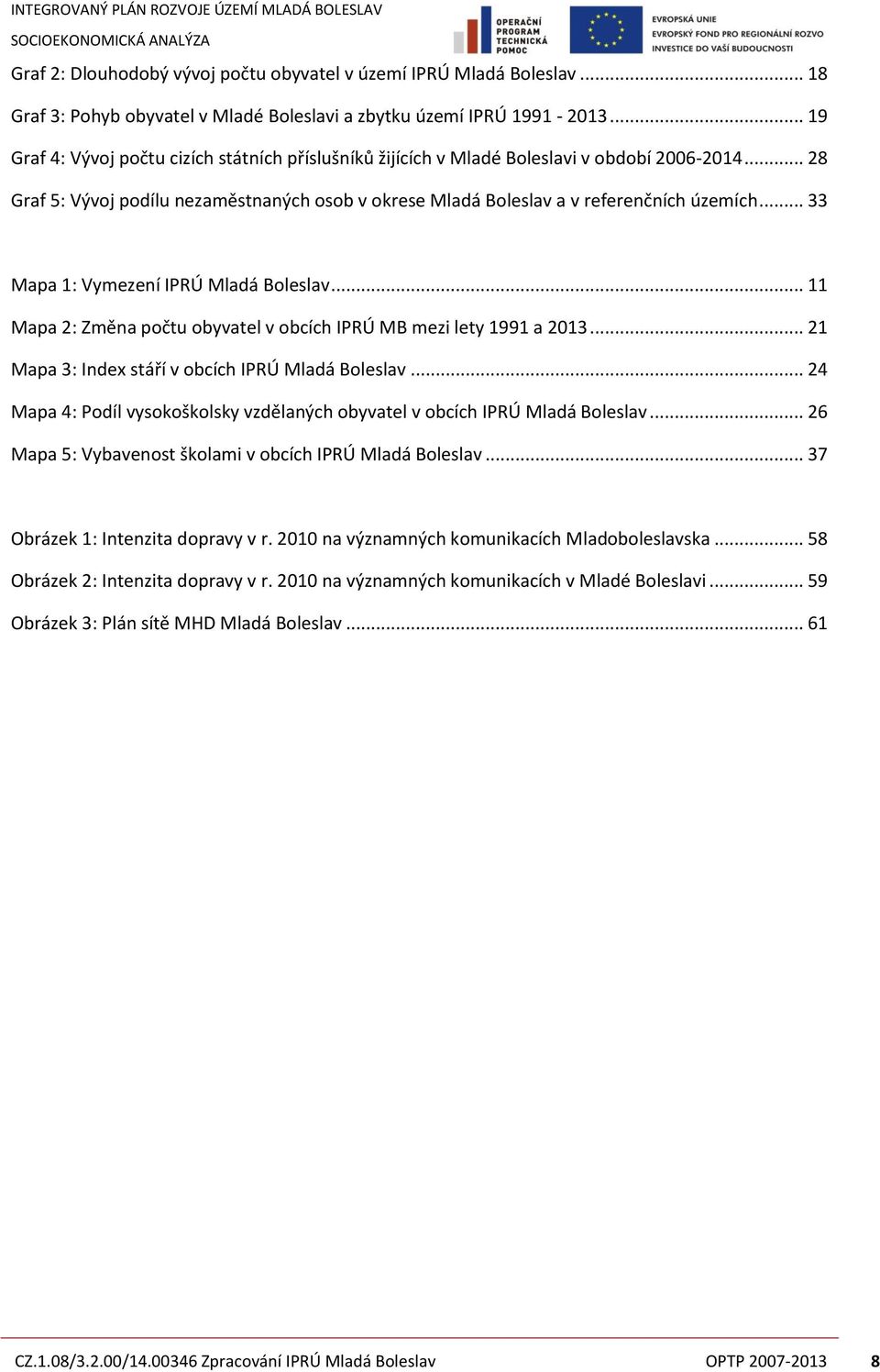 .. 33 Mapa 1: Vymezení IPRÚ Mladá Boleslav... 11 Mapa 2: Změna počtu obyvatel v obcích IPRÚ MB mezi lety 1991 a 2013... 21 Mapa 3: Index stáří v obcích IPRÚ Mladá Boleslav.