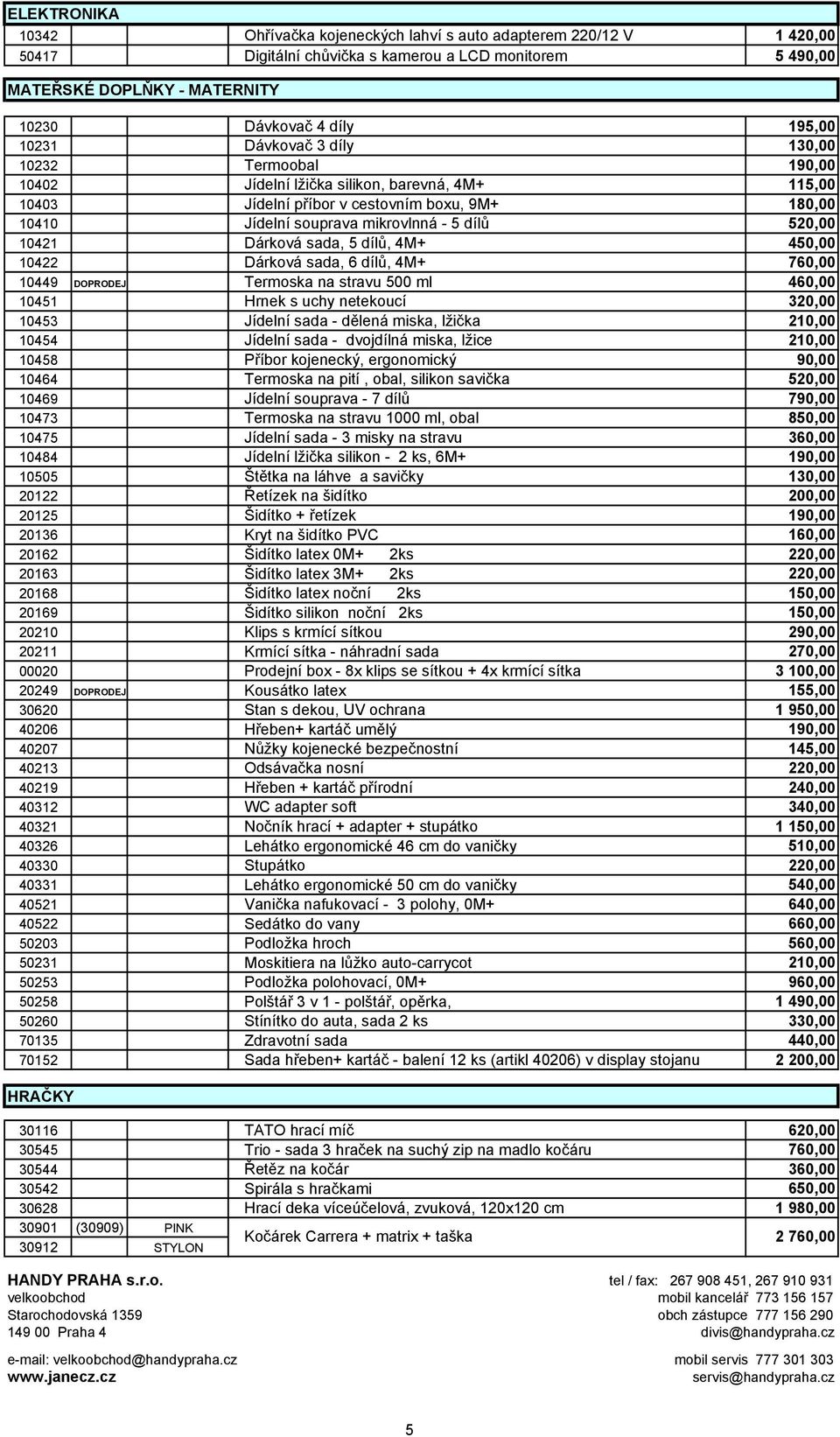 520,00 10421 Dárková sada, 5 dílů, 4M+ 450,00 10422 Dárková sada, 6 dílů, 4M+ 760,00 10449 DOPRODEJ Termoska na stravu 500 ml 460,00 10451 Hrnek s uchy netekoucí 320,00 10453 Jídelní sada - dělená