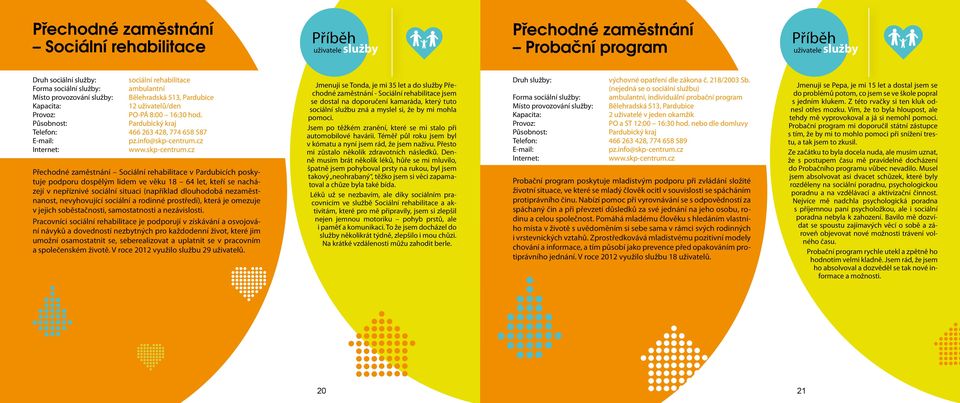 cz Přechodné zaměstnání Sociální rehabilitace v Pardubicích poskytuje podporu dospělým lidem ve věku 18 64 let, kteří se nacházejí v nepříznivé sociální situaci (například dlouhodobá nezaměstnanost,