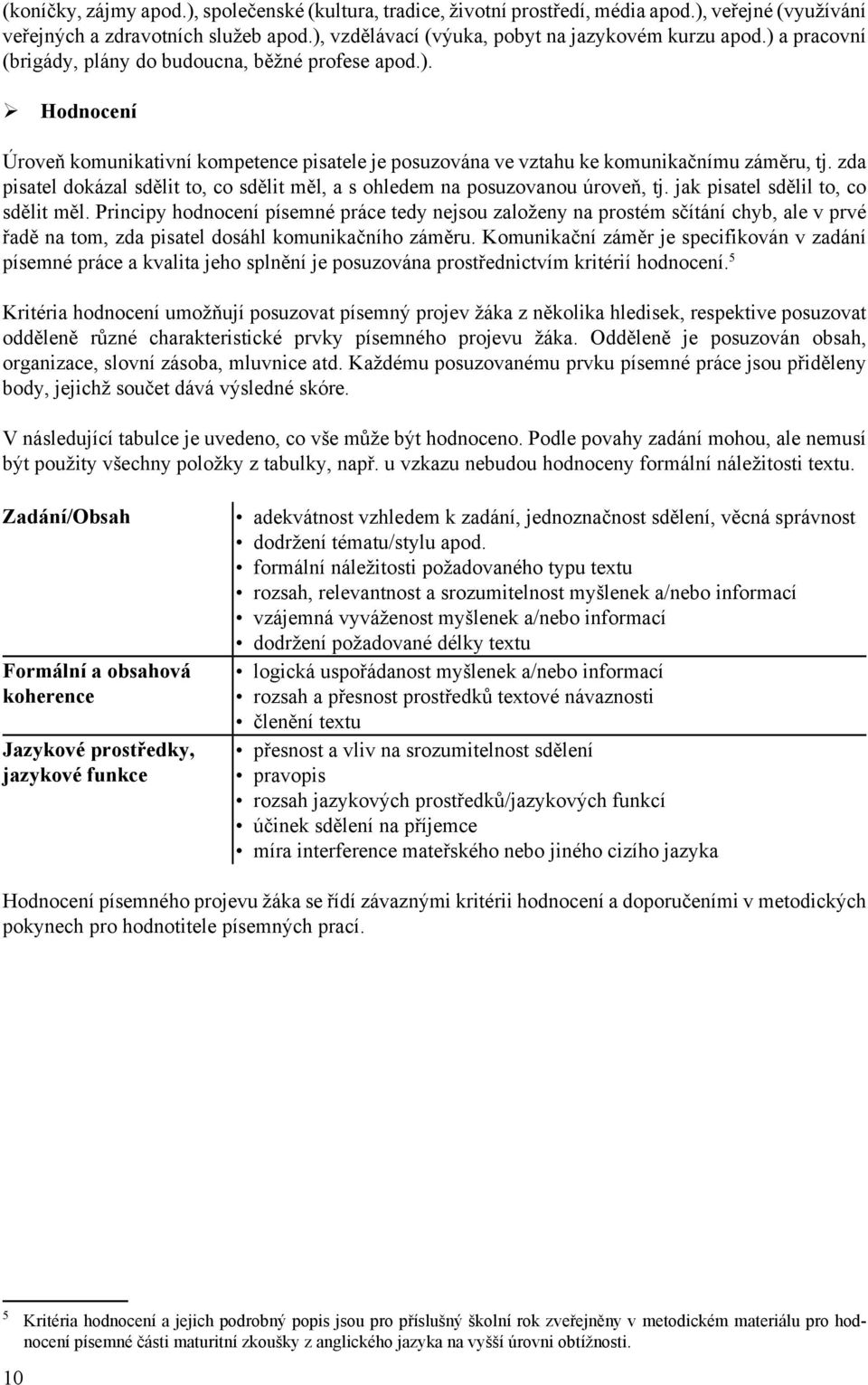 zda pisatel dokázal sdělit to, co sdělit měl, a s ohledem na posuzovanou úroveň, tj. jak pisatel sdělil to, co sdělit měl.