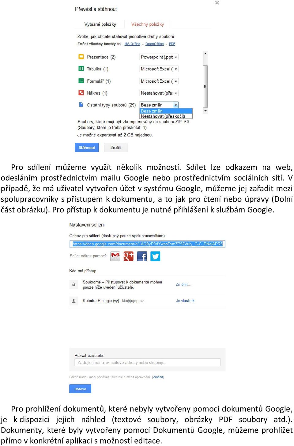 část obrázku). Pro přístup k dokumentu je nutné přihlášení k službám Google.