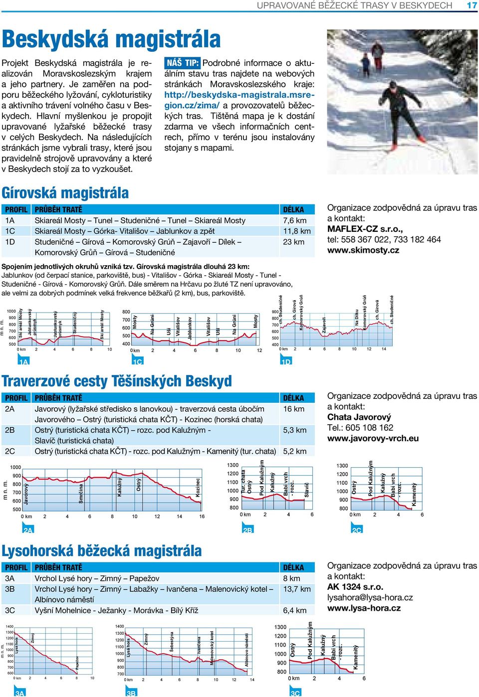 Na následujících stránkách jsme vybrali trasy, které jsou pravidelně strojově upravovány a které v Beskydech stojí za to vyzkoušet.