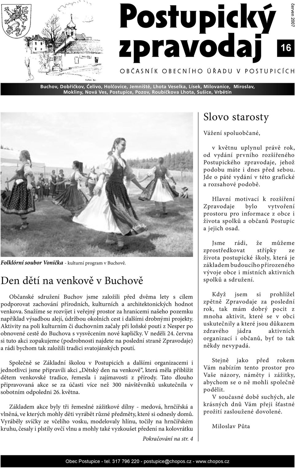 Folklórní soubor Vonička - kulturní program v Buchově.