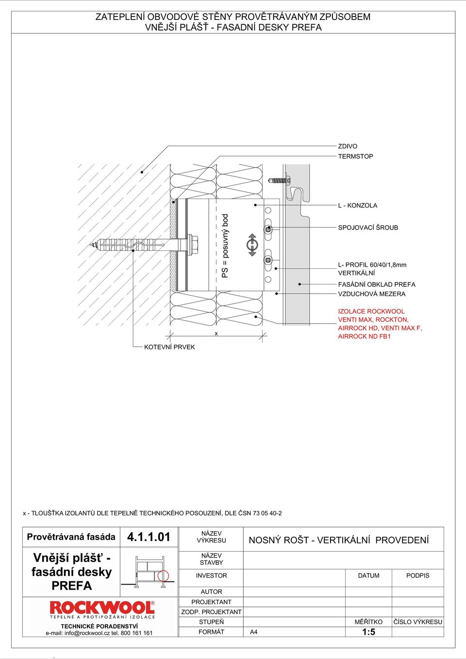 60/40/1,8mm VERTIKÁLNÍ FASÁDNÍ OBKLAD PREFA VZDUCHOVÁ