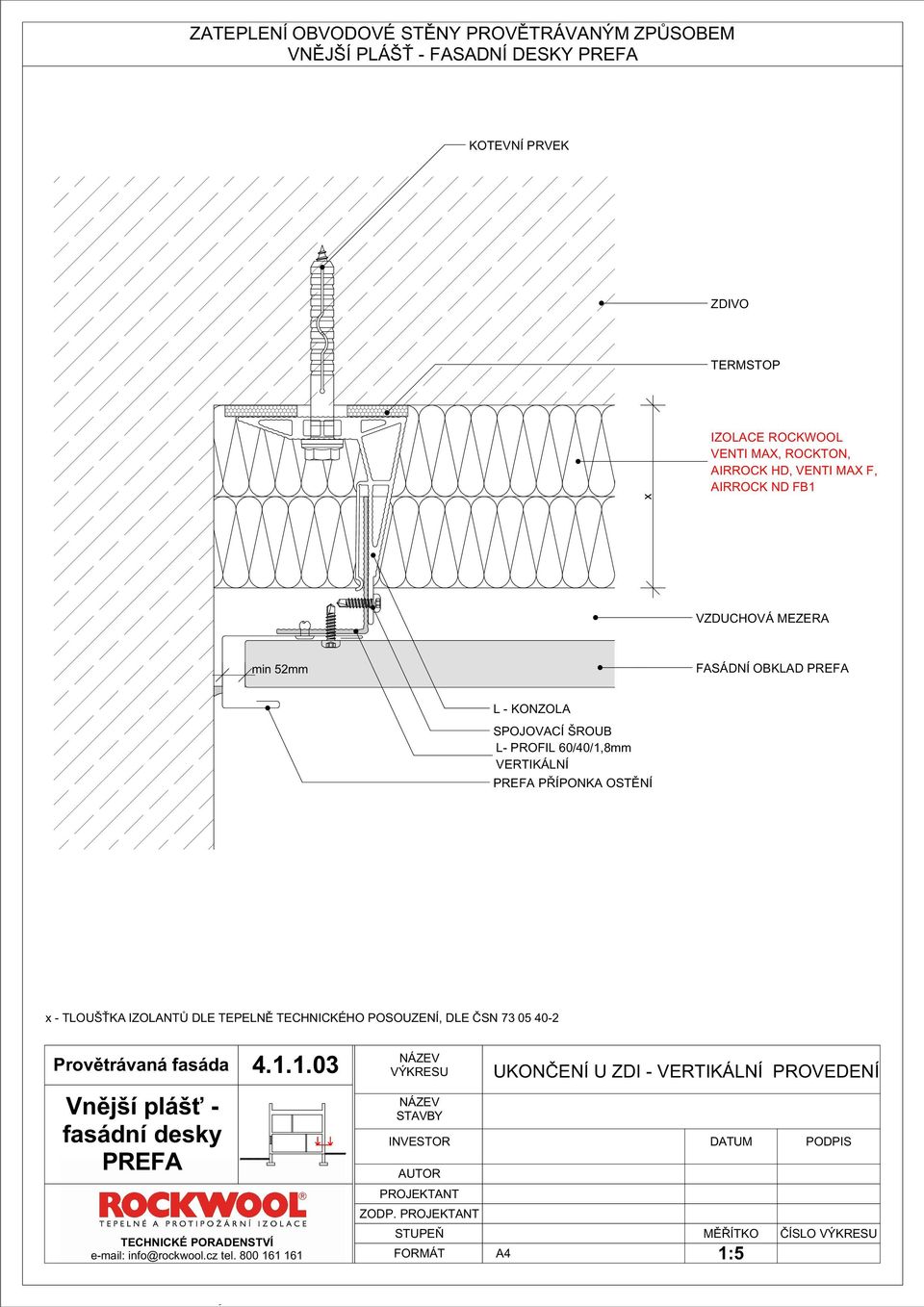 ŠROUB L- PROFIL 60/40/1,8mm VERTIKÁLNÍ PREFA PŘÍPONKA OSTĚNÍ