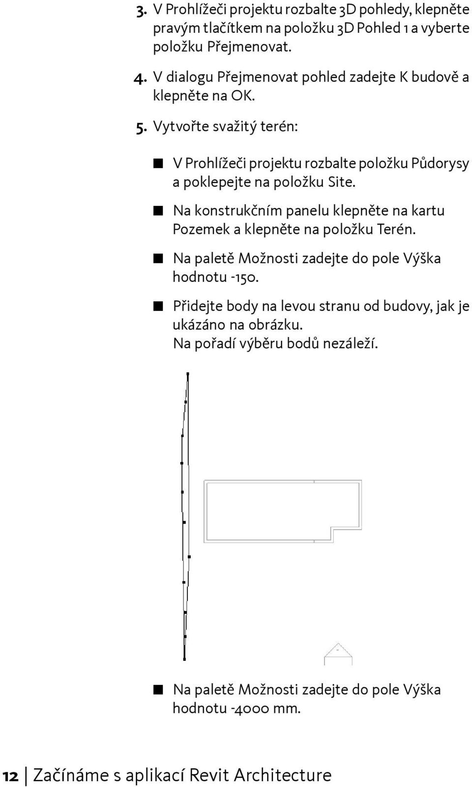 Vytvořte svažitý terén: V Prohlížeči projektu rozbalte položku Půdorysy a poklepejte na položku Site.