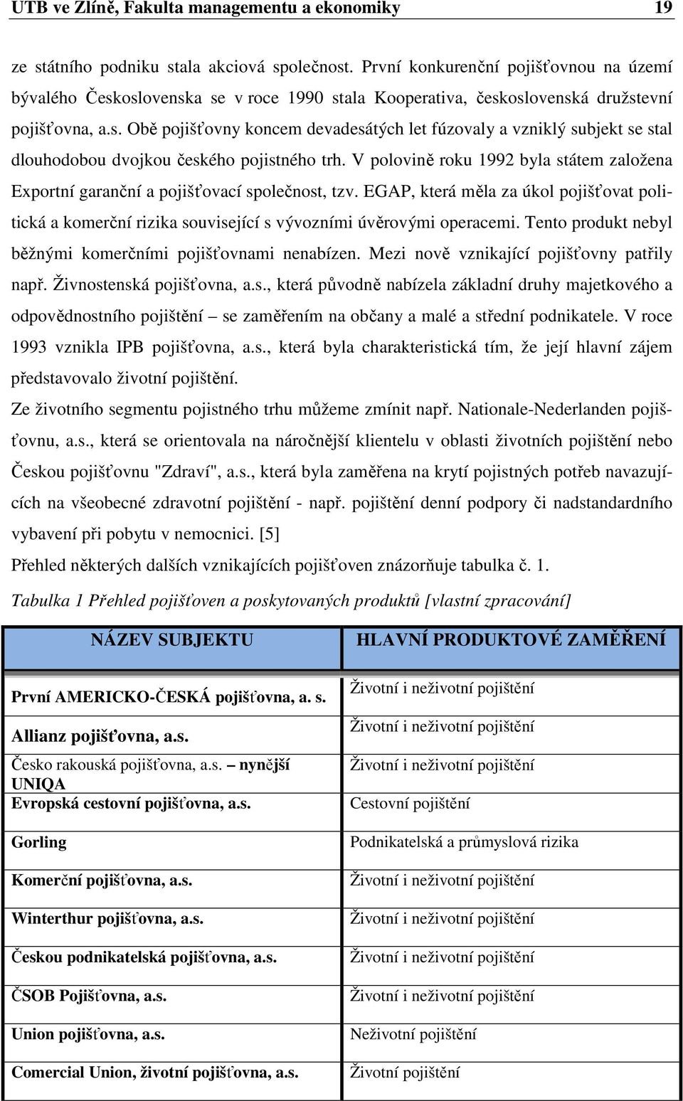 V polovině roku 1992 byla státem založena Exportní garanční a pojišťovací společnost, tzv. EGAP, která měla za úkol pojišťovat politická a komerční rizika související s vývozními úvěrovými operacemi.