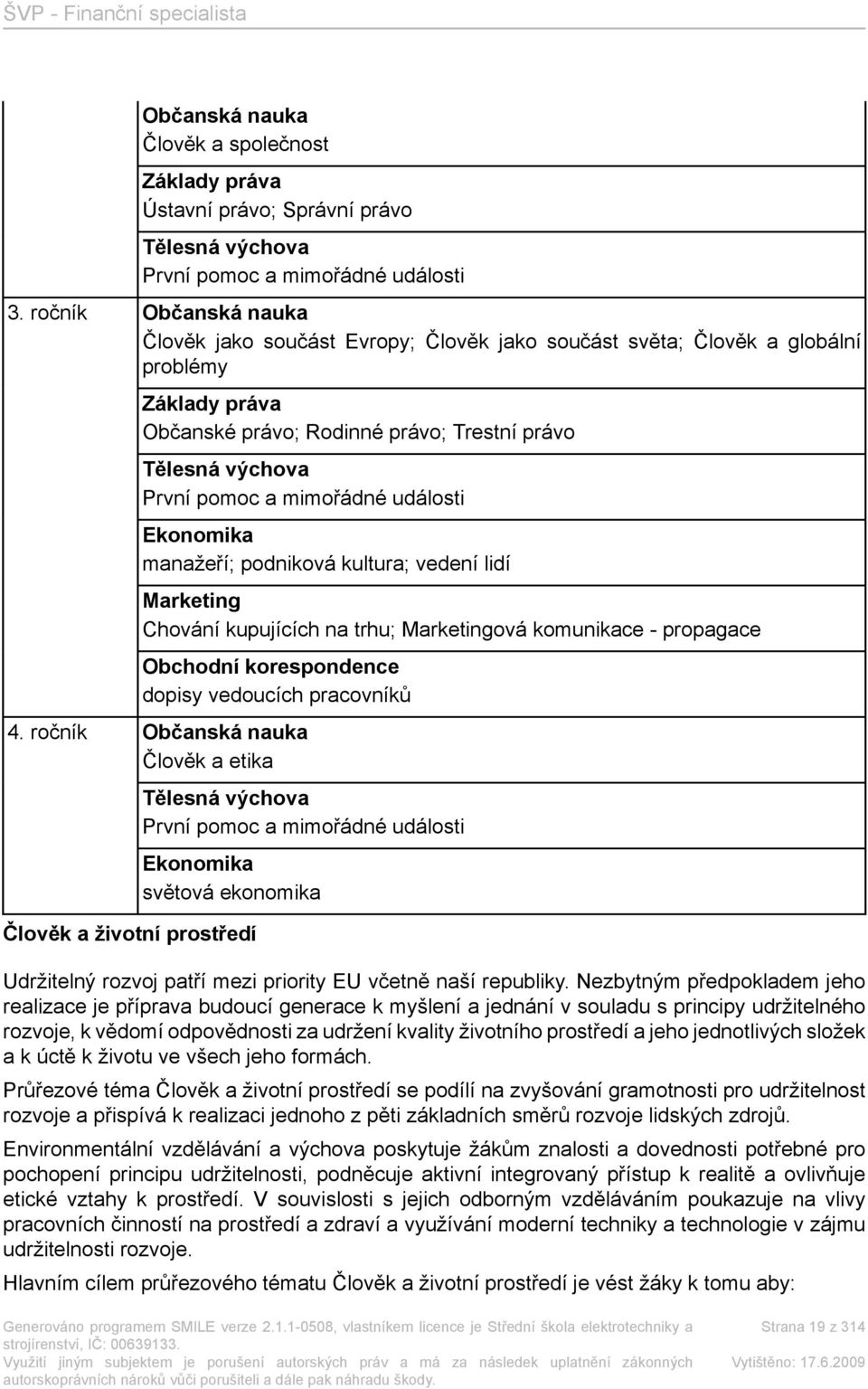 mimořádné události Ekonomika manažeří; podniková kultura; vedení lidí Marketing Chování kupujících na trhu; Marketingová komunikace - propagace Obchodní korespondence dopisy vedoucích pracovníků 4.