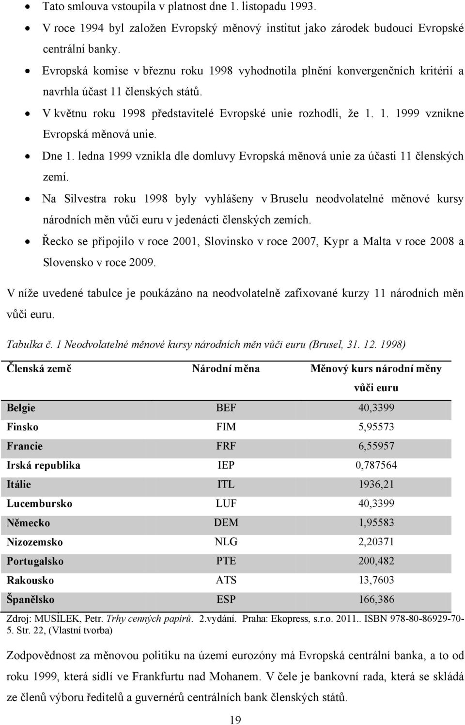 Dne 1. ledna 1999 vznikla dle domluvy Evropská měnová unie za účasti 11 členských zemí.