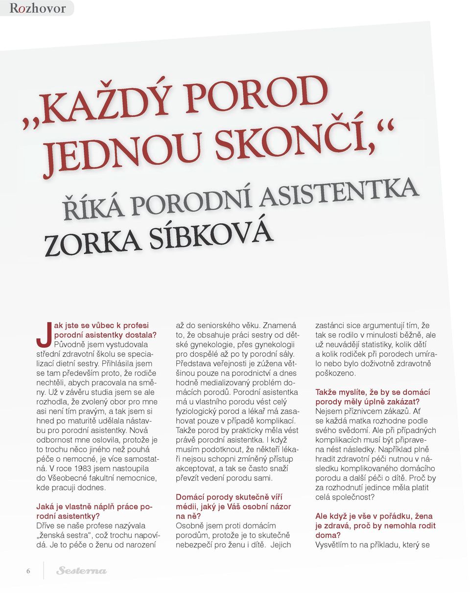 Už v závěru studia jsem se ale rozhodla, že zvolený obor pro mne asi není tím pravým, a tak jsem si hned po maturitě udělala nástavbu pro porodní asistentky.