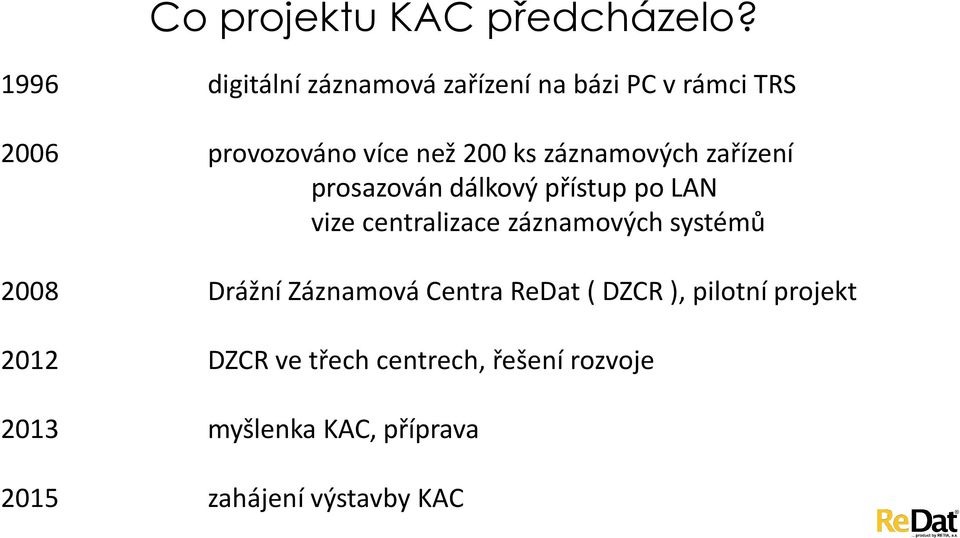 záznamových zařízení prosazován dálkový přístup po LAN vize centralizace záznamových systémů