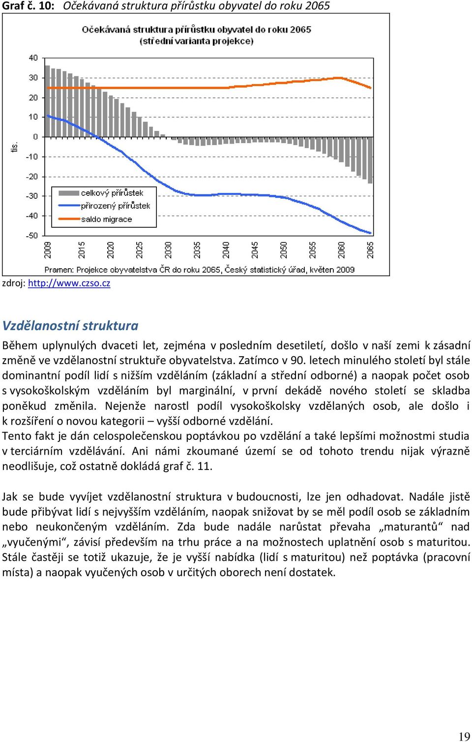 letech minulého století byl stále dominantní podíl lidí s nižším vzděláním (základní a střední odborné) a naopak počet osob s vysokoškolským vzděláním byl marginální, v první dekádě nového století se