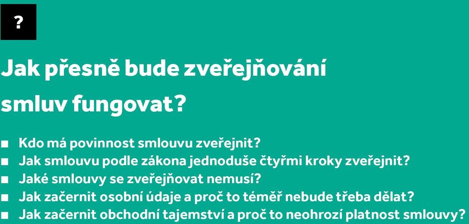 Jak smlouvu podle zákona jednoduše čtyřmi kroky zveřejnit?