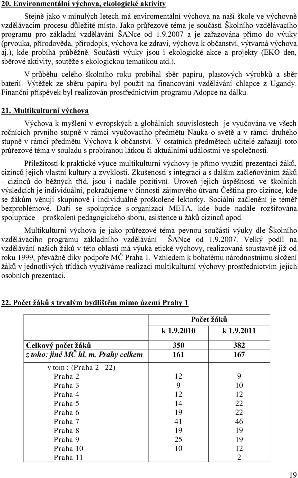 27 a je zařazována přímo do výuky (prvouka, přírodověda, přírodopis, výchova ke zdraví, výchova k občanství, výtvarná výchova aj.), kde probíhá průběţně.