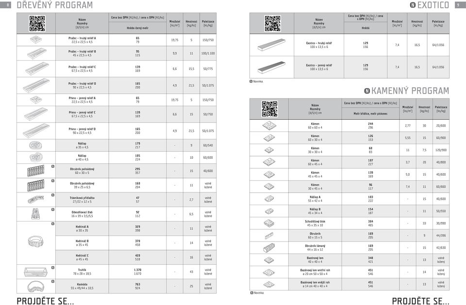 056 Pražec hrubý reliéf D 90 x 22,5 x 4,5 Prkno jemný reliéf A 22,5 x 22,5 x 4,5 Prkno jemný reliéf C 67,5 x 22,5 x 4,5 165 65 79 139 169 4,9 21,5 50/1.075 19,75 5 150/750 6,6 15 50/750 ovinka.