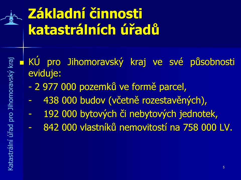 - 438 000 budov (včetně rozestavěných), - 192 000 bytových či