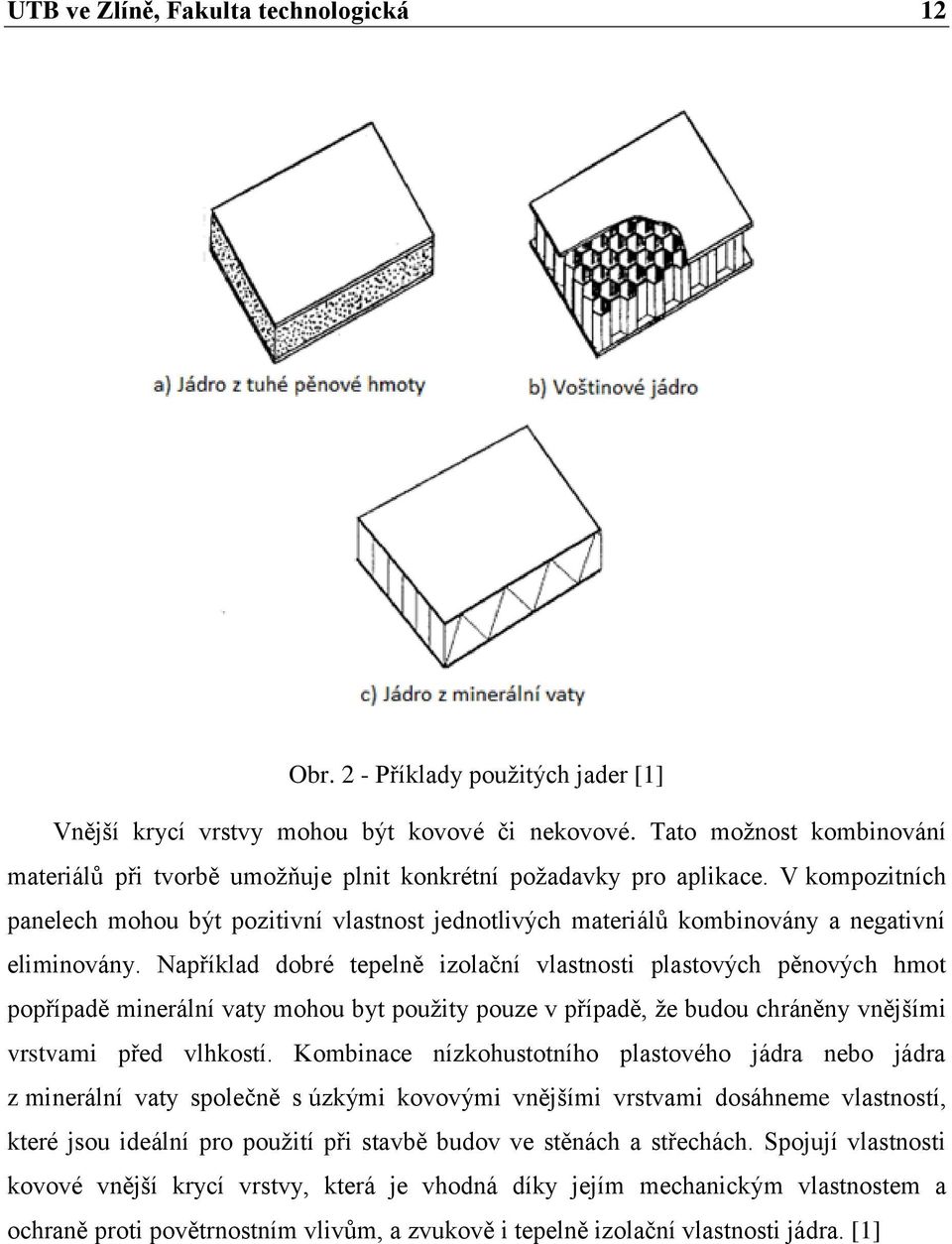 V kompozitních panelech mohou být pozitivní vlastnost jednotlivých materiálů kombinovány a negativní eliminovány.