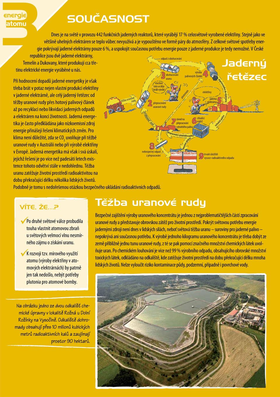 Z celkové světové spotřeby energie pokrývají jaderné elektrárny pouze 6 %, a uspokojit současnou potřebu energie pouze z jaderné produkce je tedy nemožné.