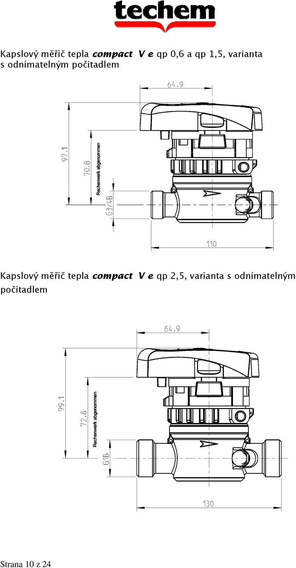 Kapslový měřič tepla compact V e qp 2,5,