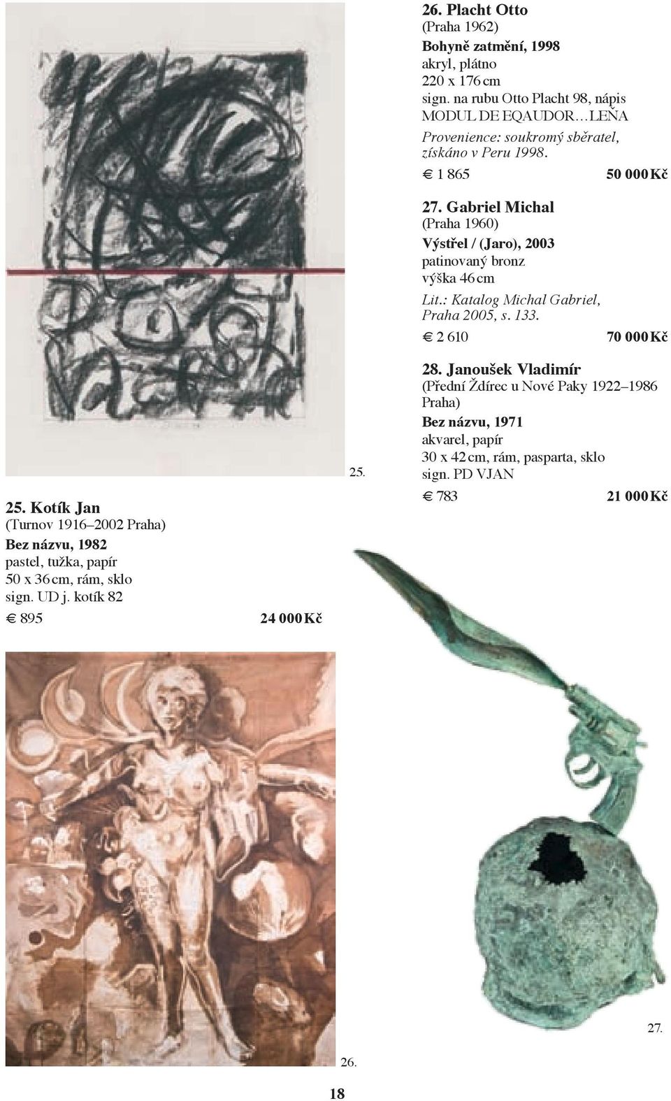 na rubu Otto Placht 98, nápis MODUL DE EQAUDOR LEŇA Provenience: soukromý sběratel, získáno v Peru 1998. 1 865 50 000 Kč 27.