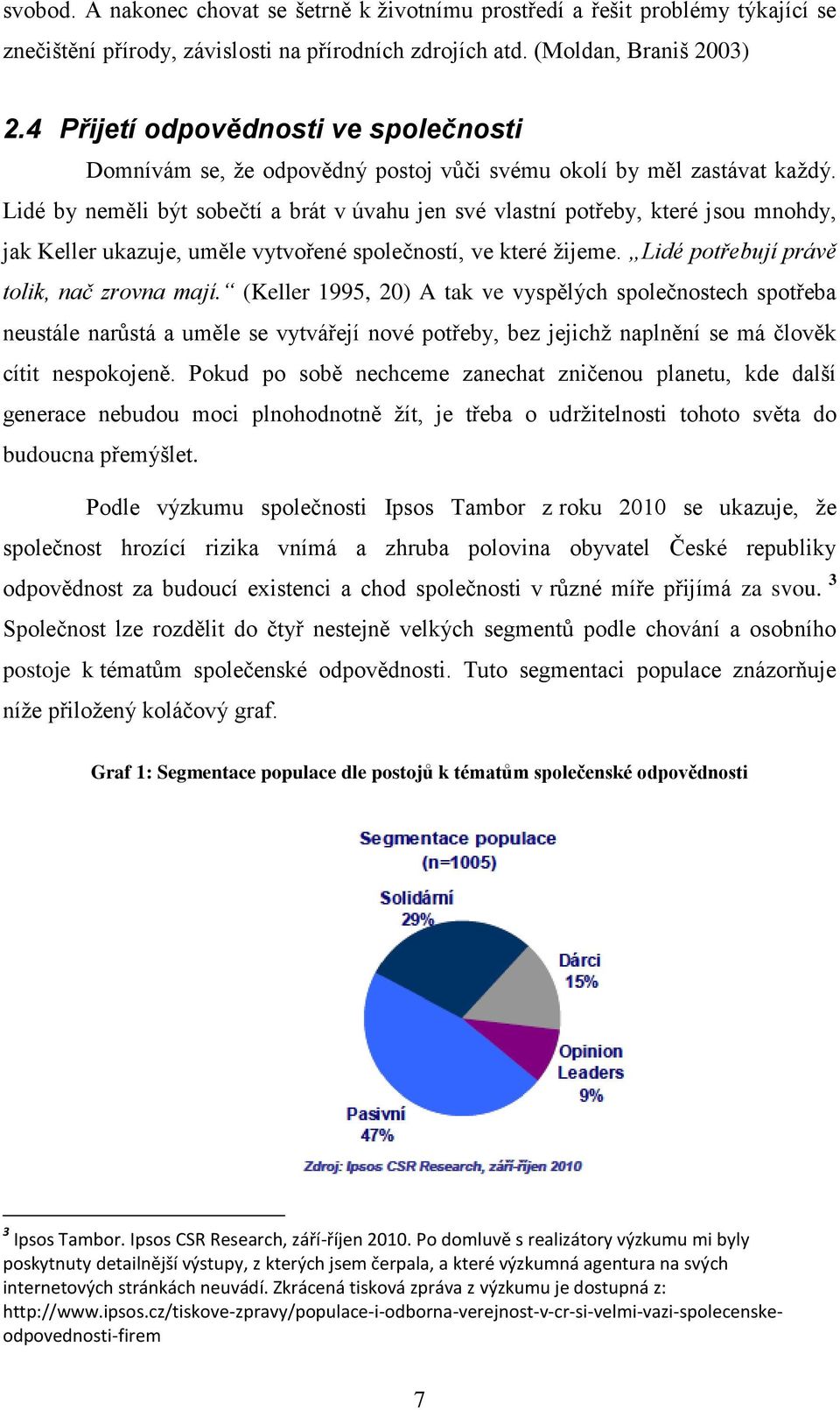 Lidé by neměli být sobečtí a brát v úvahu jen své vlastní potřeby, které jsou mnohdy, jak Keller ukazuje, uměle vytvořené společností, ve které ţijeme. Lidé potřebují právě tolik, nač zrovna mají.