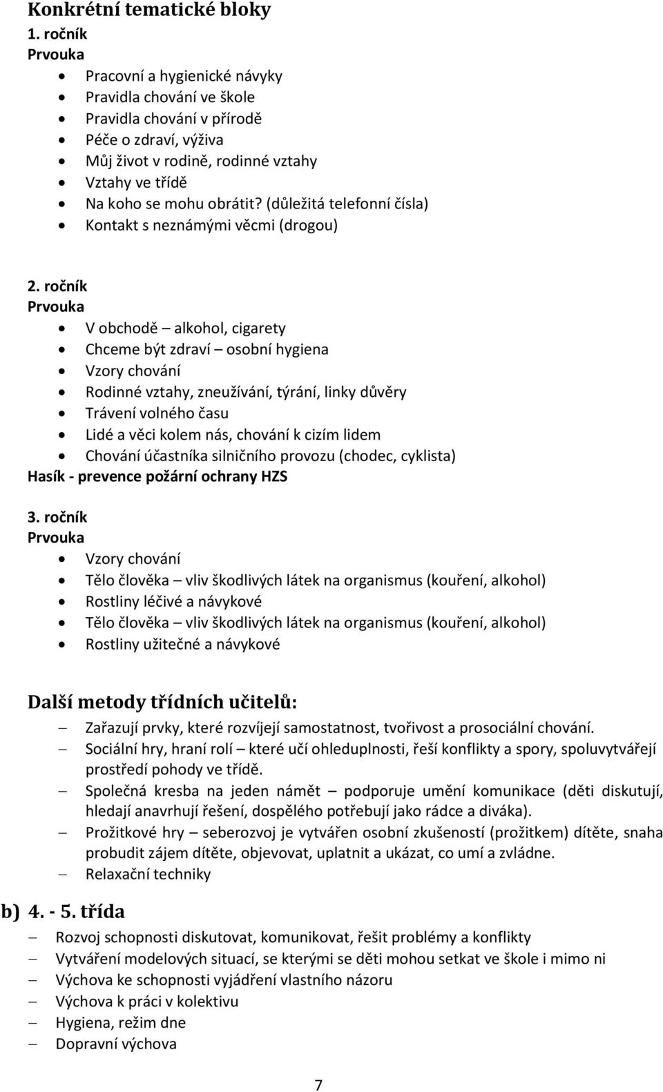 (důležitá telefonní čísla) Kontakt s neznámými věcmi (drogou) 2.