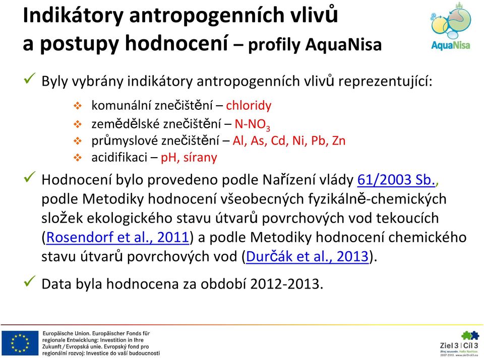 podle Nařízení vlády 61/2003 Sb.