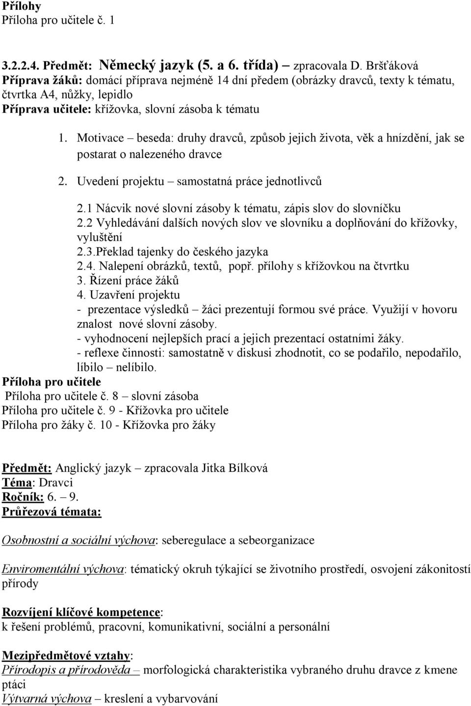 Motivace beseda: druhy dravců, způsob jejich života, věk a hnízdění, jak se postarat o nalezeného dravce 2. Uvedení projektu samostatná práce jednotlivců 2.