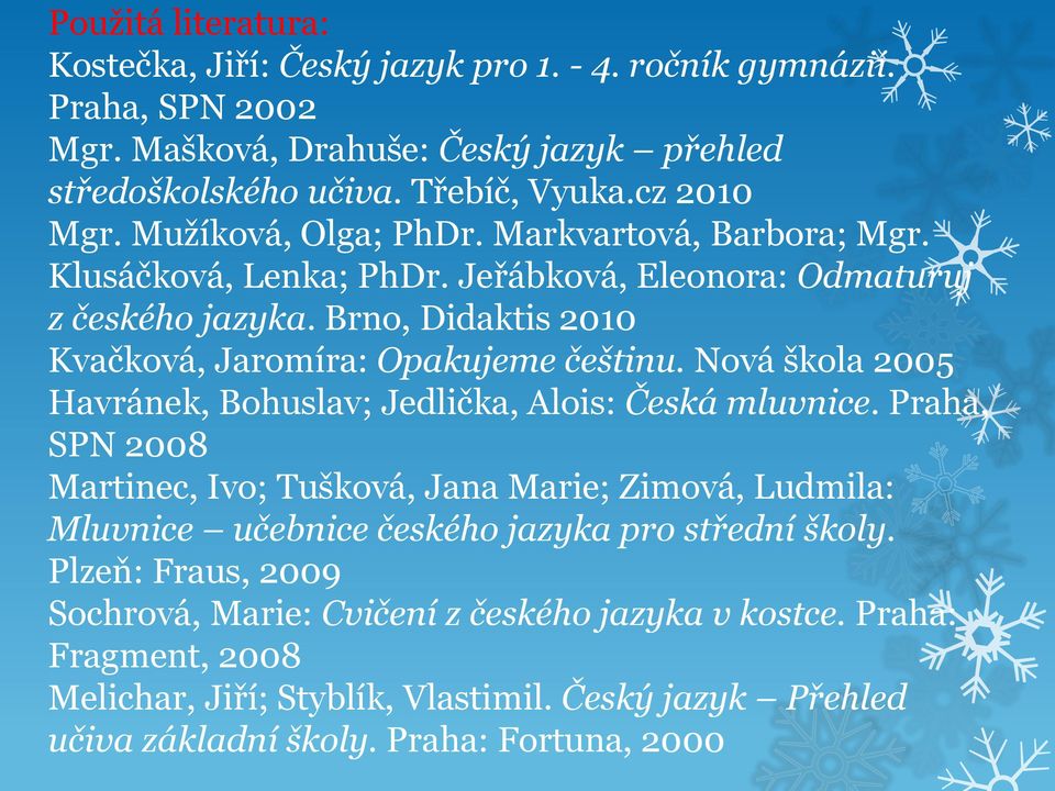Nová škola 2005 Havránek, Bohuslav; Jedlička, Alois: Česká mluvnice.
