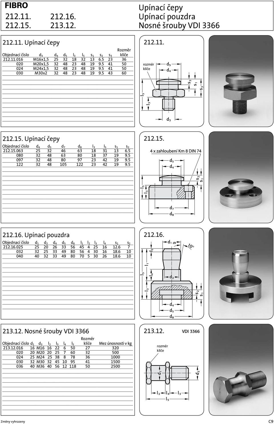 15.063 25 32 46 63 18 31 13 6.5 080 32 48 63 80 18 37 19 9.5 097 32 48 80 97 23 42 19 9.5 122 32 48 105 122 23 42 19 9.5 212.16. Upínací pouzdra 212.16. Objednací číslo d 1 d 2 d 4 d 5 d 8 l 1 l 2 l 3 l 4 s 1 s 2 212.