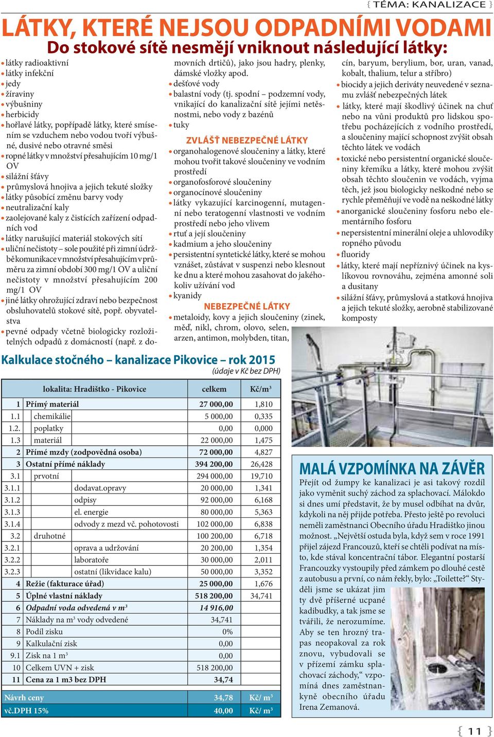 látky působící změnu barvy vody neutralizační kaly zaolejované kaly z čistících zařízení odpadních vod látky narušující materiál stokových sítí uliční nečistoty sole použité při zimní údržbě