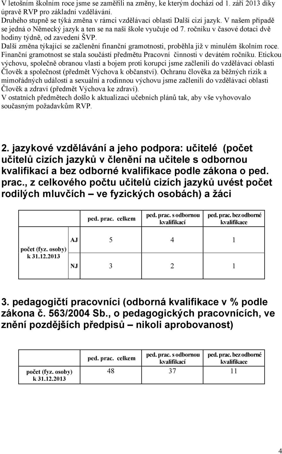 Další změna týkající se začlenění finanční gramotnosti, proběhla již v minulém školním roce. Finanční gramotnost se stala součástí předmětu Pracovní činnosti v devátém ročníku.