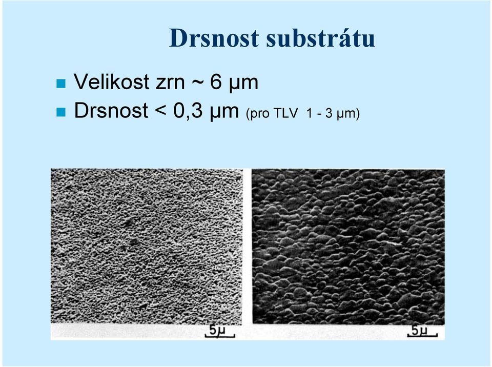 substrátu Drsnost